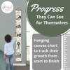 Canvas Growth Chart for Wall Ruler Checkered Farm Theme Height Ruler 
