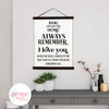 Remember I Always Love You Canvas Wall Hanging Sign, Entryway Decor 23x30 Black Wood