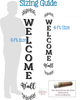 Welcome Y'all Vertical Lettering Wreath Vinyl Decal Sticker for Tall Wood Sign Porch Sitter Decor sizing