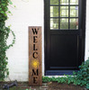 Welcome Sunflower Vertical Lettering Vinyl Decal Sticker for Tall Wood Sign Porch Sitter Decor Black Yellow