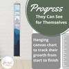 Mountains Canvas Growth Chart Personalized Height Ruler for Kids — Hanging canvas growth chart with mountain graphics and