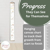 Sunshine Rainbow Girls Canvas Growth Chart for Wall Kids Height Ruler