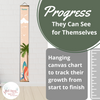 Surfer Waves Kids Canvas Sign Growth Chart For Wall Height Ruler progress