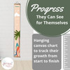 Surfer Waves Kids Canvas Sign Growth Chart For Wall