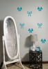 Bows and Ribbons Wall Art Decal Stickers, 5-Inch, 16pc, Colorful Home Decor Teal
