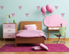 Bows and Ribbons Wall Art Decal Stickers, 5-Inch, 16pc, Colorful Home Decor HotPink