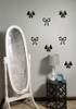 Bows and Ribbons Wall Art Decal Stickers, 5-Inch, 16pc, Colorful Home Decor Black