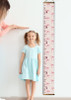 Ribbons Bows Canvas Growth Chart Height Ruler Sign Personalized Child Tracker Walnut