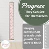 Ribbons Bows Canvas Growth Chart Height Ruler Sign Personalized Child Tracker progress