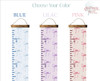 Ribbons Bows Canvas Growth Chart Height Ruler Sign Personalized Child Tracker 3 color options