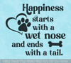 Happiness Ends With Tail Pet Love Wall Decor Art Decal Sticker Quote