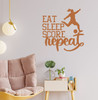 Motivational Sports Decal Eat Sleep Score Soccer Wall Art Decal Sticker female Rust