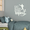 Motivational Sports Decal Eat Sleep Score Soccer Wall Art Decal Sticker male AntiqueLace