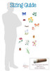 Watercolor Florals Bugs Wall Art Sticker Decals Nature Inspired Decor sizing