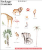 African Animals Wall Stickers Safari Wall Art Decor Jungle-Themed Decals pkg contents