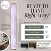 Lavender Canvas Growth Chart Sign Height Ruler Nursery Decor — Wooden growth chart ruler in purple with measuring marks and