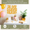 In My Senior Era Wall Decal Retro Grad Party Decor — Bright wall decor with die-cut letters and balloons in a festive setting