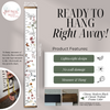 Wildflower Growth Chart Canvas Sign Girls Height Ruler Watch Them Grow Ready to Hang