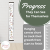 Wildflower Growth Chart Canvas Sign Girls Height Ruler Watch Them Grow progress