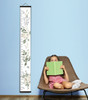 Track Precious Memories in Style White Rose Greenery Canvas Growth Chart Black Wood, Feet/Inches