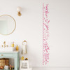 Floral Art Growth Chart Wall Decal Kids Height Ruler Wall Decor Sticker HotPink