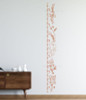 Floral Art Growth Chart Wall Decal Kids Height Ruler Wall Decor Sticker Rust