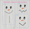 Create Your Own Snowman Face Vinyl Decals Winter Holiday Wall Stickers, Set of TWO