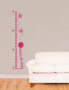 Butterflies and Flowers Growth Chart Wall Decal Sticker Art for Girls Room DÃ©cor-Hot Pink