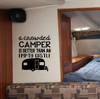 Crowded Camper Vinyl Lettering Decals RV Wall Art Stickers- Black