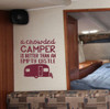Crowded Camper Vinyl Lettering Decals RV Wall Art Stickers Burgundy