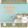 Summer is Amazing Wall Decal Sun Palms Seasonal Vinyl Sticker Quote Apricot standards