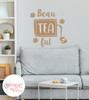 Beau TEA ful Decal Inspirational Cute Floral Tea Quote Wall Art Sticker Tan