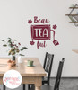 Beau TEA ful Decal Inspirational Cute Floral Tea Quote Wall Art Sticker Burgendy