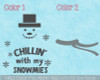 Chillin' with my Snowmies Wall Decal Removable Snowman Vinyl Sticker 2-color