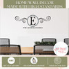 Personalized Family Name Monogram Wall Decal with Elegant Swirls Black StormGray