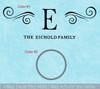 Personalized Family Name Monogram Wall Decal with Elegant Swirls 2-color