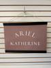 Chocolate Brown Personalized Canvas Nursery Name Sign Banner - Custom Made in the USA Large Black Wood1