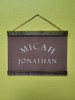 Chocolate Brown Personalized Canvas Nursery Name Sign Banner - Custom Made in the USA Small Walnut Wood