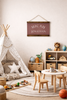 Chocolate Brown Personalized Canvas Nursery Name Sign Banner - Custom Made in the USA Small Walnut Wood playroom
