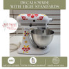 Vintage Pyrex Friendship KitchenAid Mixer Vinyl Decals | Two-Sided Set Red_Yellow standards