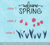 Welcome Spring Tulips Wall Decal | Round Wood Sign Sticker 3-color