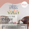 Welcome Spring Tulips Wall Decal | Round Wood Sign Sticker DeepBlue Apricot OliveGreen enhance