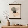 Minimalist Circles Abstract Canvas Wall Hanging | Boho Earth Tone Wall Art Print — Abstract wall art with earthy tones,