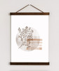 Minimalist Grape Vine Canvas Wall Hanging Neutral Botanical Wall Art — Abstract botanical art print with earthy tones and