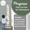 Personalized Boys Construction Growth Chart Canvas Wall Hanging Height Ruler progress