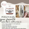 Personalized Kitchen Appliance Vinyl Decal Mixer Toaster Instant Pot Sticker Black personalize