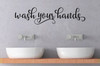 Wash Your Hands Bathroom Wall Decals Quotes Vinyl Lettering Stickers-Black