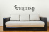 Welcome with Leaves Vinyl Wall Decal for Entryway Decor Large-Black