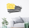 Sunflower American Flag Wall Decal – Patriotic Floral Vinyl Wall Art Decor Yellow Black
