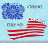 Sunflower American Flag Wall Decal – Patriotic Floral Vinyl Wall Art Decor 2-color